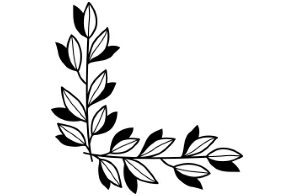 Stylized Line Drawing of a Plant