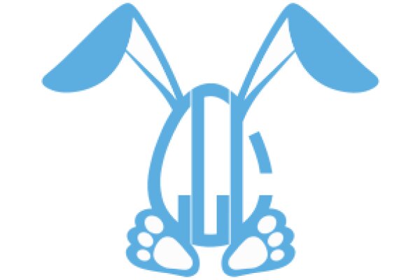 A Blue Easter Bunny with Ears and Feet