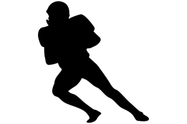 Silhouette of a Football Player in Action