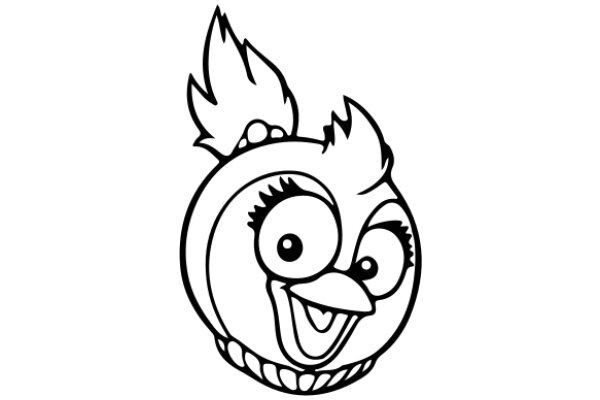 Stylized Cartoon Character with a Smile and Fluffy Hair