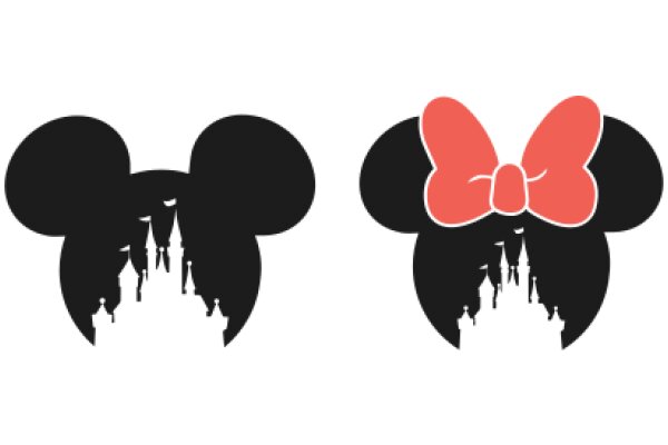 A Playful Pair: Mickey Mouse Ears and Castle Silhouette