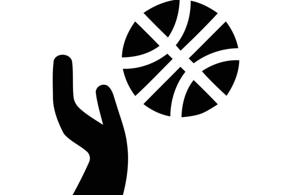 A Graphic Illustration of a Hand and a Basketball Logo