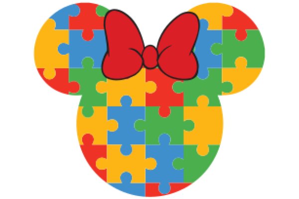 Vibrant Puzzle Mickey Mouse Ear Logo