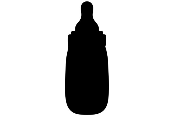 Silhouette of a Bottle on a White Background