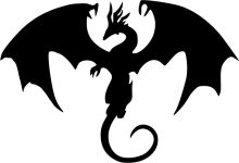 Silhouette of a Dragon with a Tail