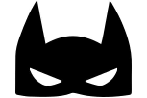 Stylized Black Bat Icon with White Outline