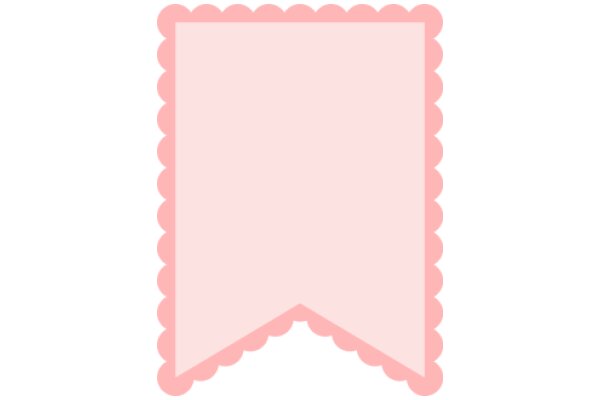 A Blank Pink Banner with Scalloped Edges