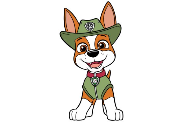 A Cute Cartoon Dog in a Police Uniform