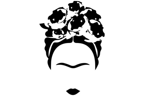 Stylized Silhouette of a Woman with a Flower Hairpiece