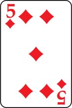 A Five of Diamonds Poker Card