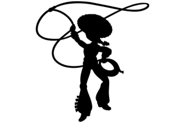 Silhouette of a Cowboy with a Lasso