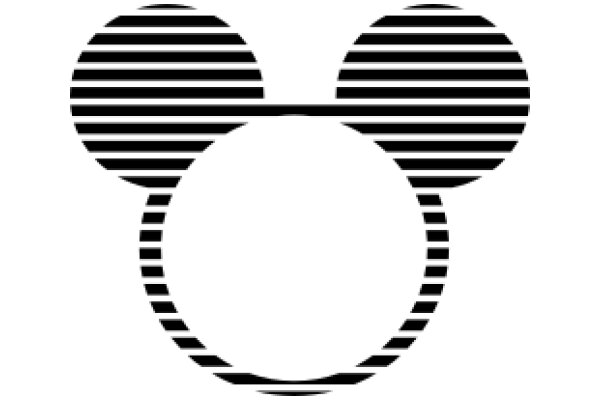 Stylized Mickey Mouse Ear Icon with Stripes