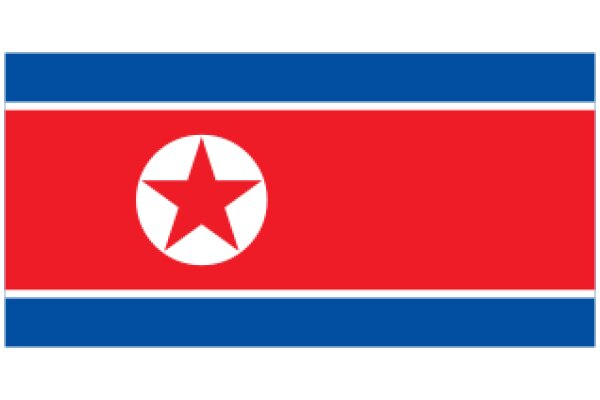 Vibrant North Korean Flag with a Star at the Center