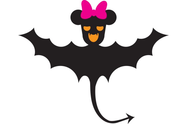 Whimsical Cartoon: A Playful Combination of a Bat and Minnie Mouse