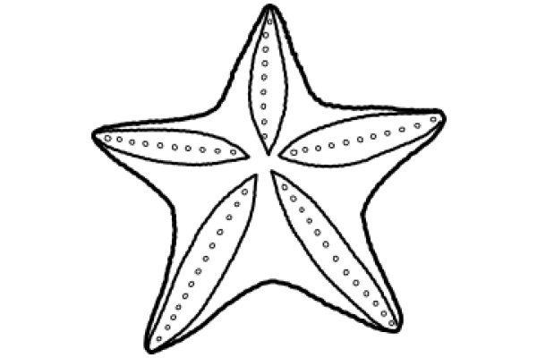 Simplistic Line Drawing of a Starfish