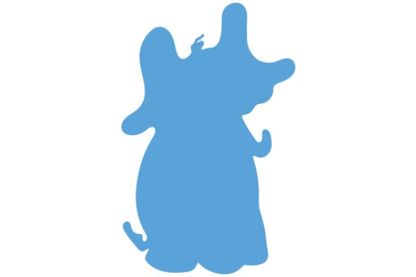 A Blue Silhouette of a Character with a Tail