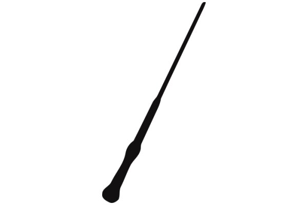 A Sleek, Black Baton Against a White Background