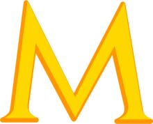 Vibrant Yellow Letter 'M' on a White Background