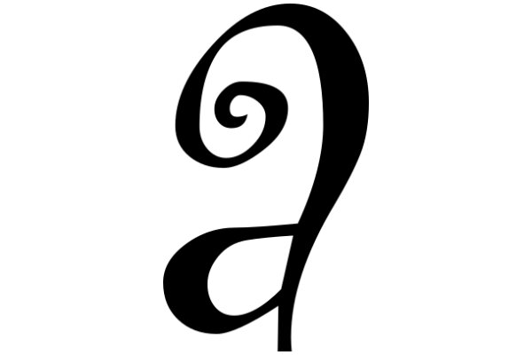 Stylized Black Letter 'D' with a Swirl Design