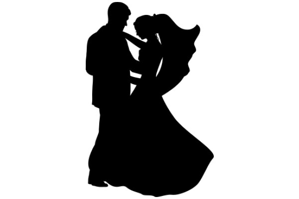 A Silhouette of a Couple's Embrace