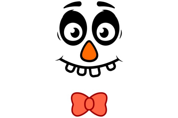 A Whimsical Character: A Cartoon Face with a Bow Tie