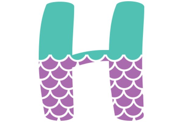 Stylized Letter 'H' with Purple and Teal Designs