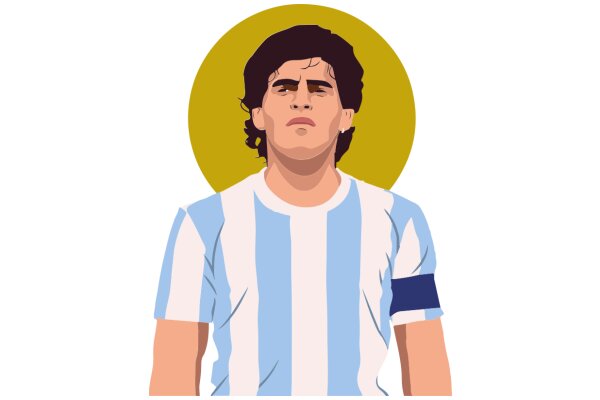 A Portrait of a Soccer Player in a Stylized Illustration