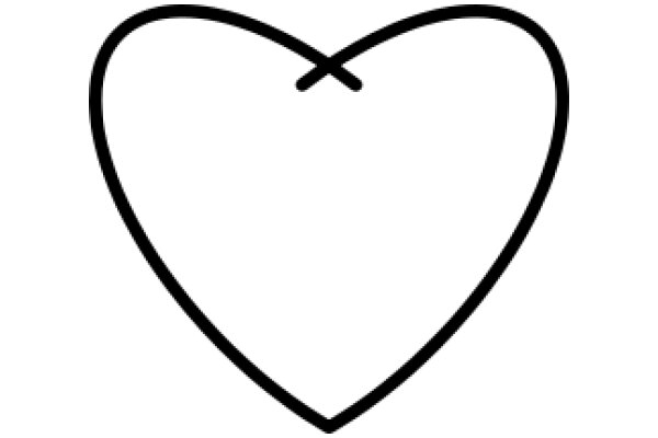 Simplistic Black Line Heart Symbol