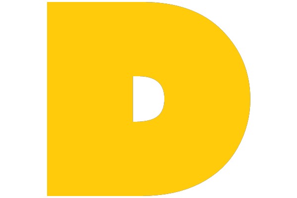 A Yellow Letter 'D' in a White Background