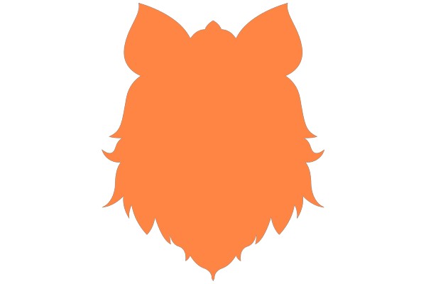 Vivid Orange Silhouette of a Cat's Head