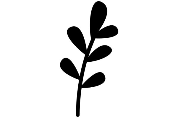 Simplistic Line Drawing of a Plant