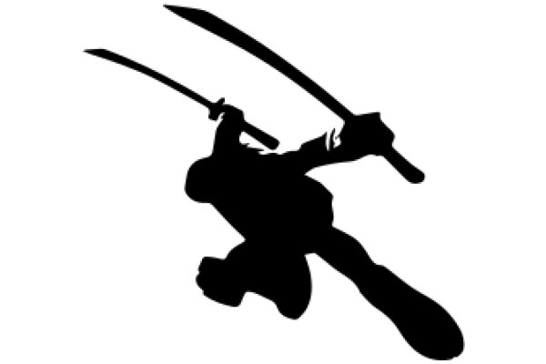 Silhouette of a Samurai with Swords