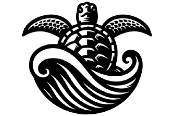 Stylized Turtle Logo with a Wavy Design