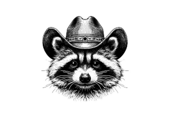 A Stylish Portrayal of a Ranger's Hat and a Raccoon's Face