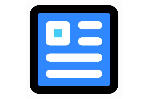 Digital Icon: A Blue and Black Square with a White Square Inside