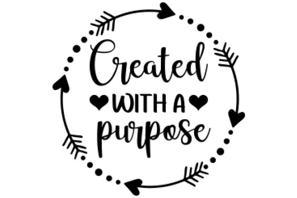 Hand-Drawn Sign: 'Crafted with Love and Purpose'