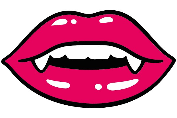 Vampire-themed logo for a pink lipstick brand