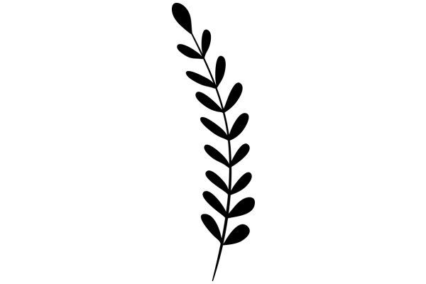 Simplistic Art: A Stylized Branch with Leaves