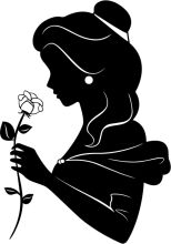 Silhouette of a Woman with a Rose