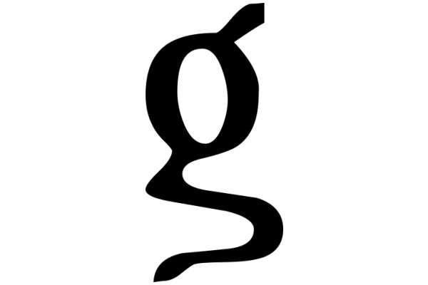 Stylized Black Letter 'G' with a Curved Stem