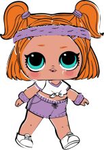 An Adorable Cartoon Character with Red Hair and Purple Headband