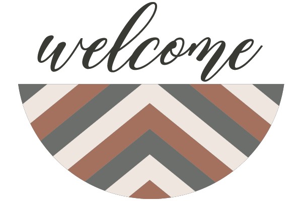 Welcome Sign with Geometric Pattern Background