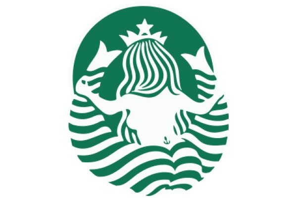 Stylized Starbucks Logo with Abstract Design Elements