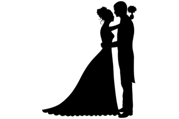 A Silhouette of a Couple's Embrace