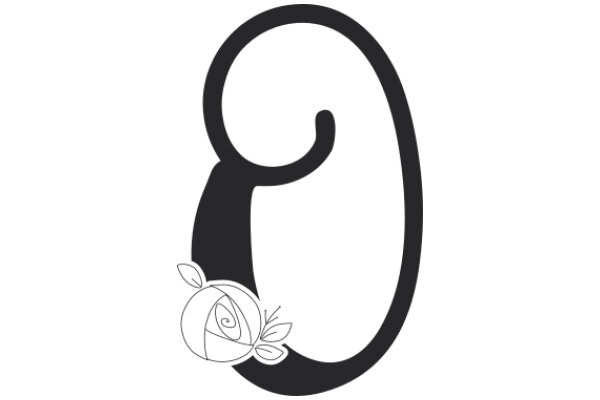 Stylized Letter 'C' with a Flower Design