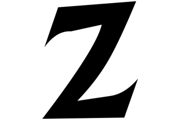 Stylized Black Letter 'Z' on a White Background