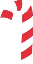 Simplistic Red and White Candy Cane Illustration