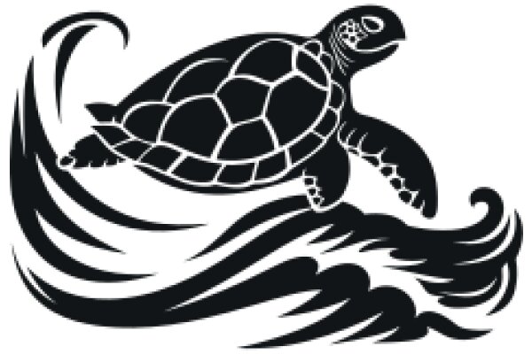 Stylish Logo of a Turtle Surfing a Wave