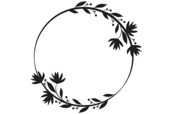 Elegant Black Floral Wreath Design