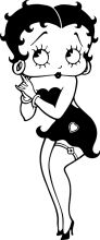 Black and White Illustration of a Stylish Cartoon Character